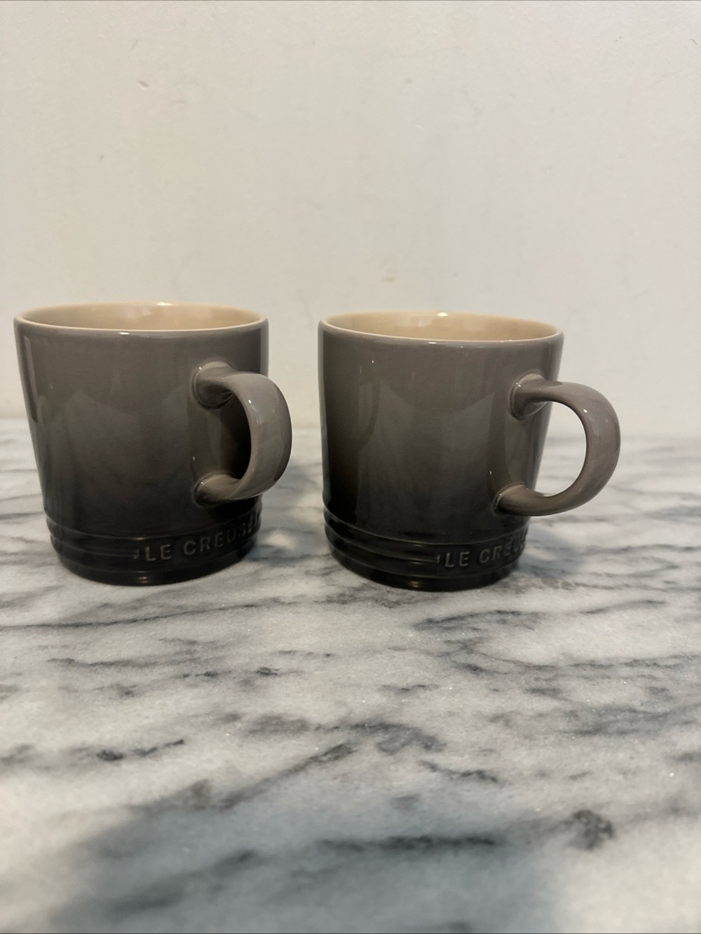 Le Creuset Gray Stoneware Mugs - Set of 2 oyster flint ombré